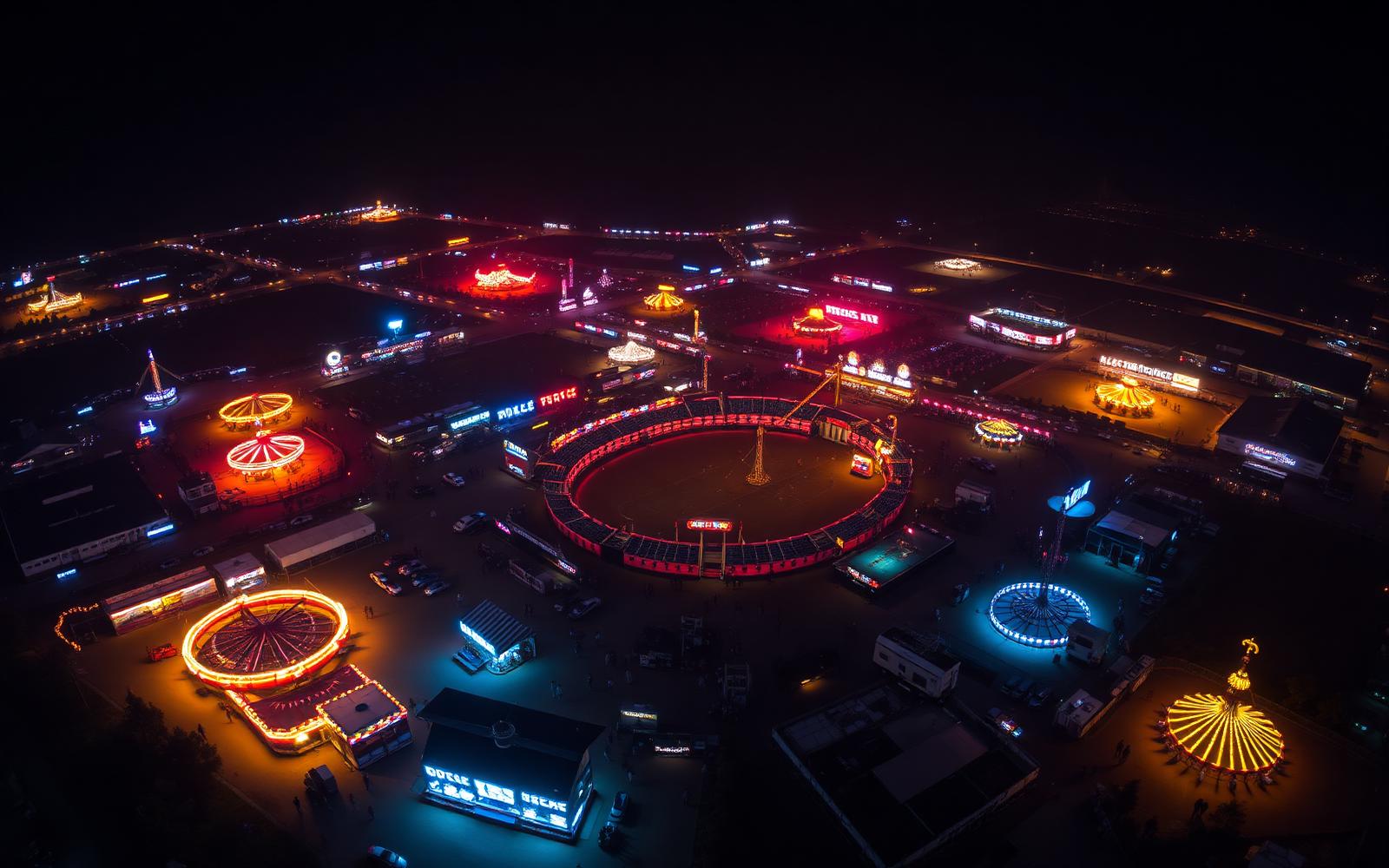 Vista aérea do parque de exposições